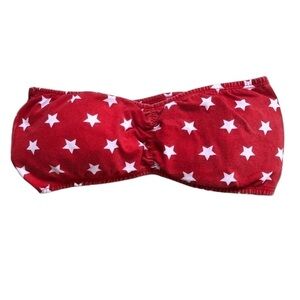 Red star spangled bandeau with padded inserts Jr size large